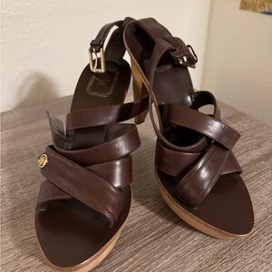 Dior Dark Brown Strappy Heels